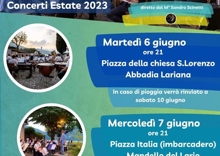 bandamandello concerti estate 2023 a Mandello del Lario e Abbadia Lariana